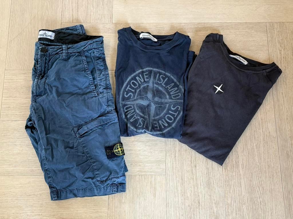 Stone island tshirts + short jongen, Ophalen of Verzenden, Maat 158