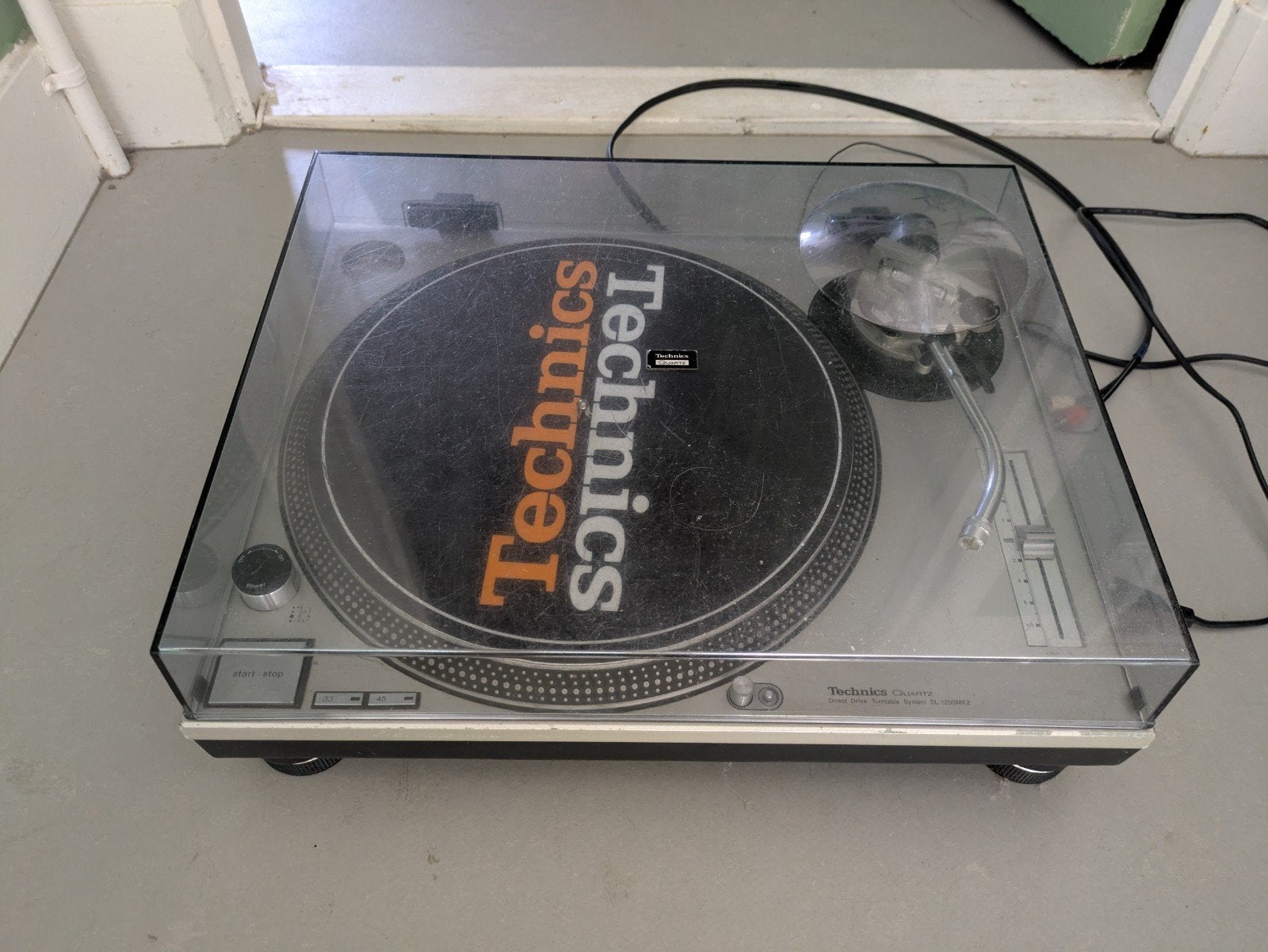 Technics SL-1200MK2 Platenspeler met stofkap, Ophalen, Gebruikt, Pitch-regelaar, Platenspeler