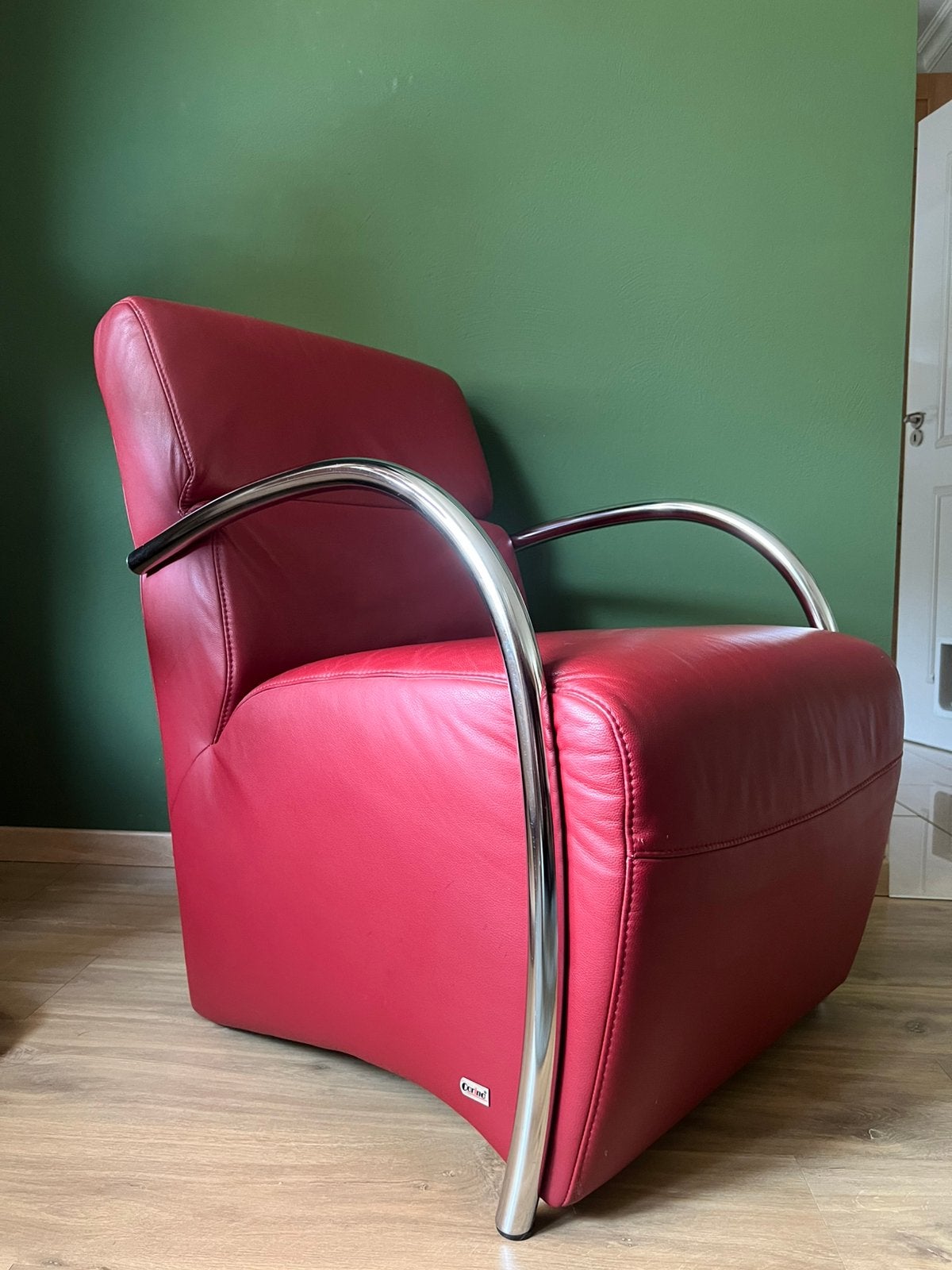 Fauteuil, Huis en Inrichting, Fauteuils, Ophalen, Minder dan 75 cm, Leer, Zo goed als nieuw