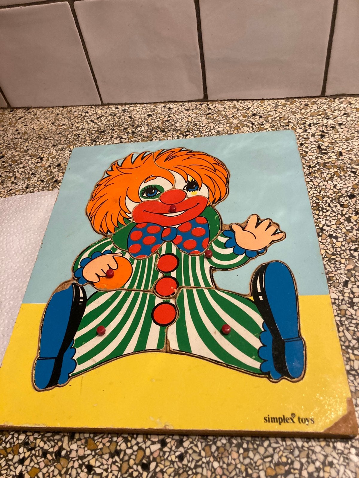 Oude puzzel clown, Antiek en Kunst, Ophalen of Verzenden
