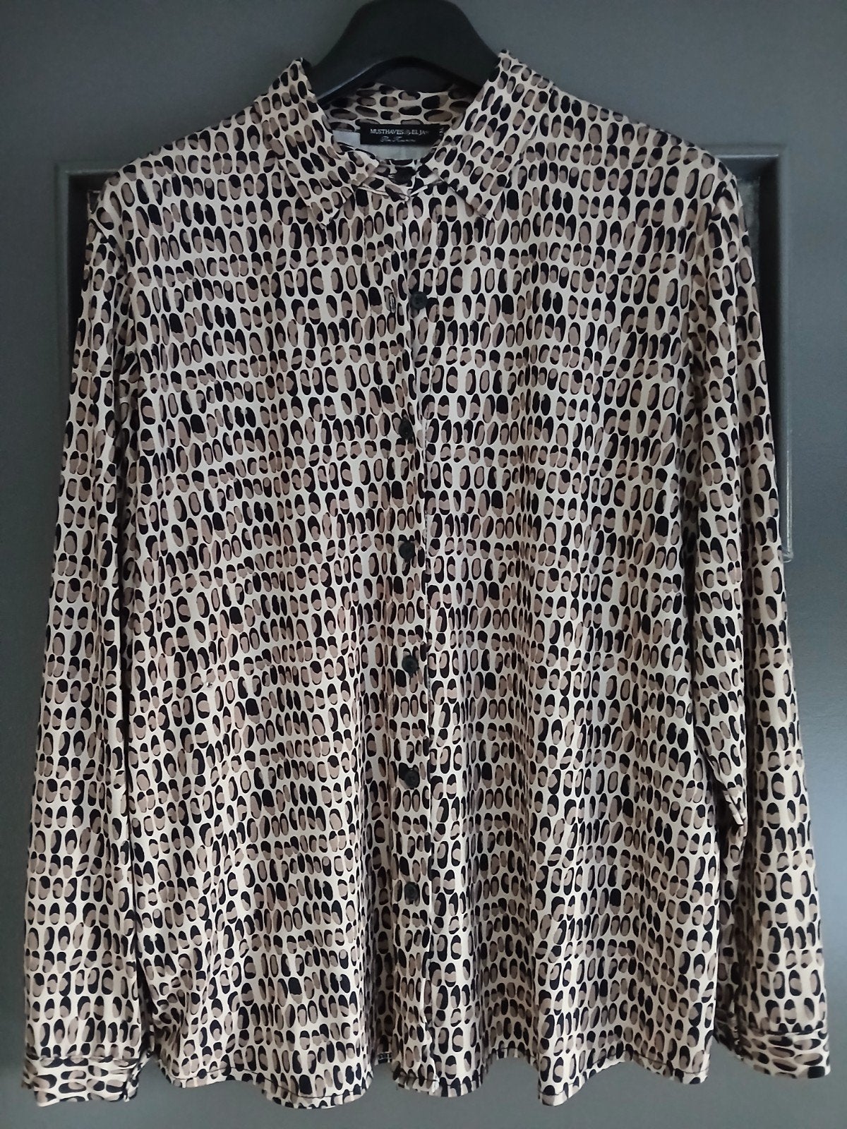 Travelstof blouse print Musthaves by Elja maat XL, Ophalen of Verzenden, Nieuw, Maat 46/48 (XL) of groter, Bruin