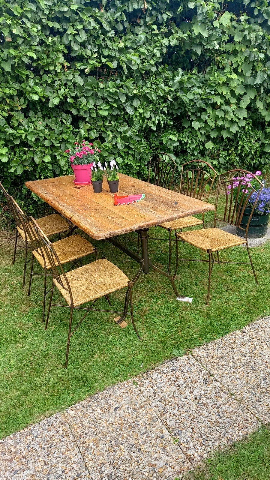 Te Koop. Smeedijzeren tuinset, Tuin en Terras, Tuinsets en Loungesets, Ophalen, Gebruikt, Overige materialen