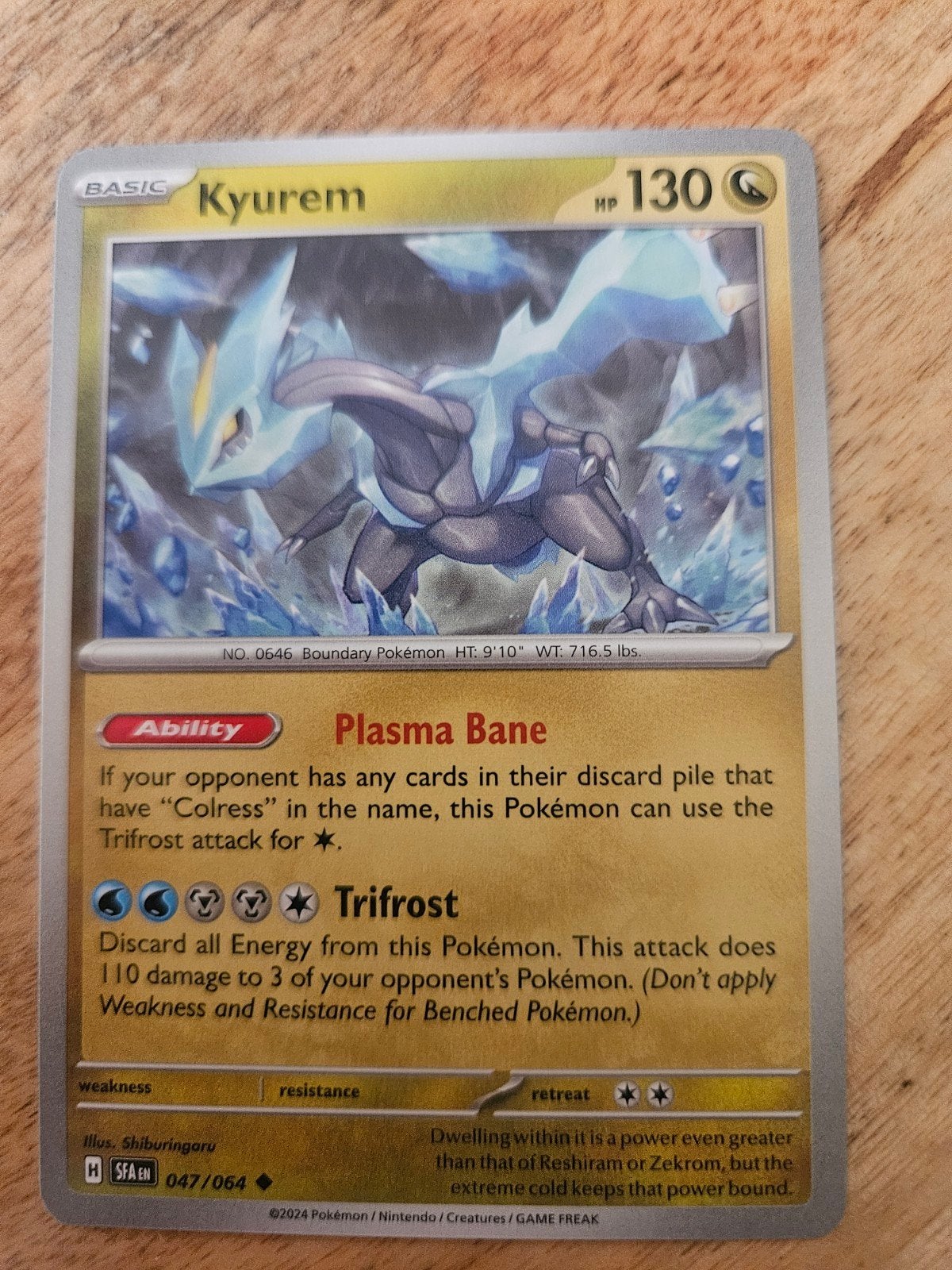 Kyurem Pokémon Kaart - H SFA 047/064, Ophalen of Verzenden, Zo goed als nieuw, Losse kaart