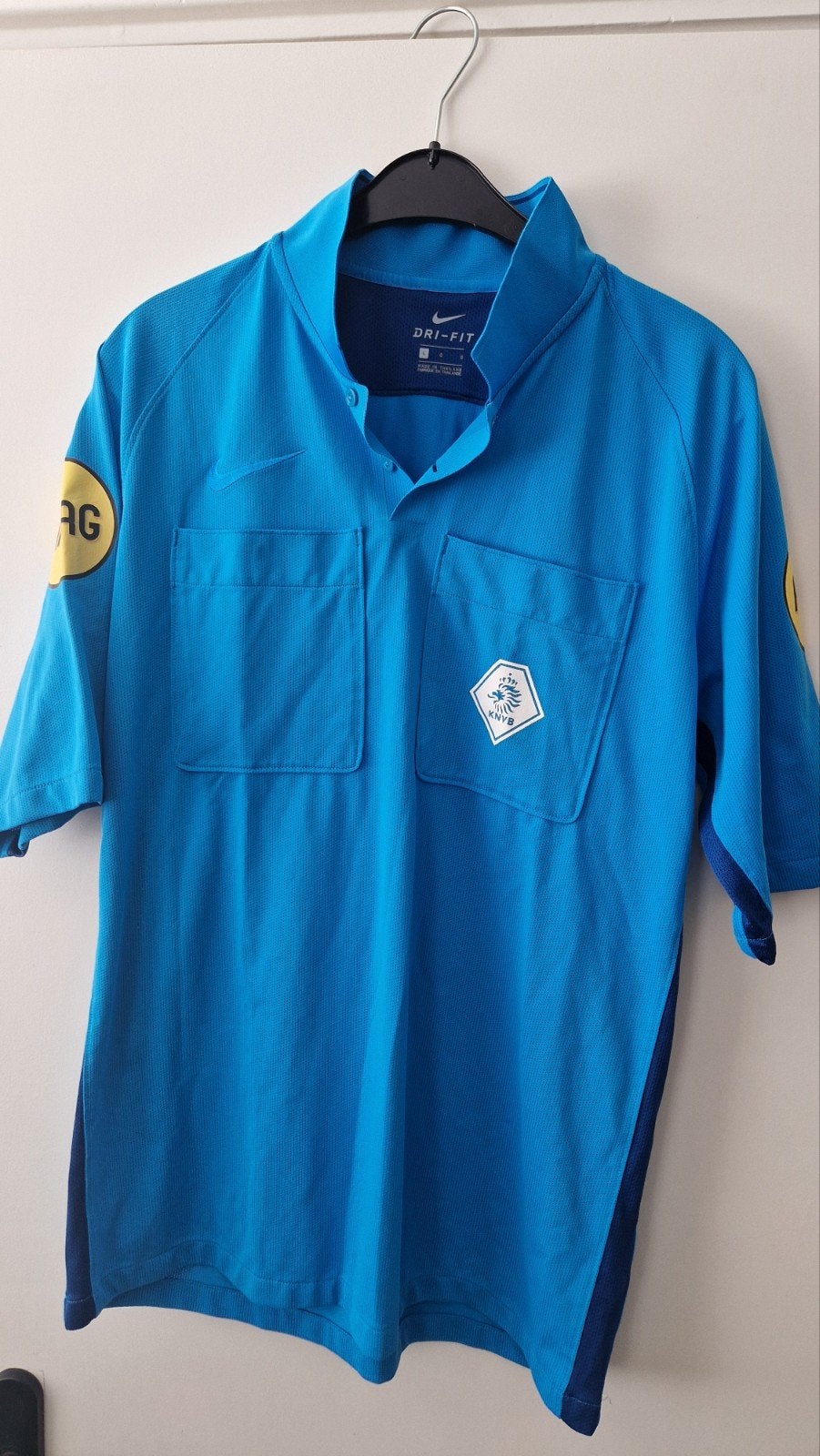 scheidsrechtersshirt KNVB maat L, Ophalen of Verzenden, Zo goed als nieuw, Blauw