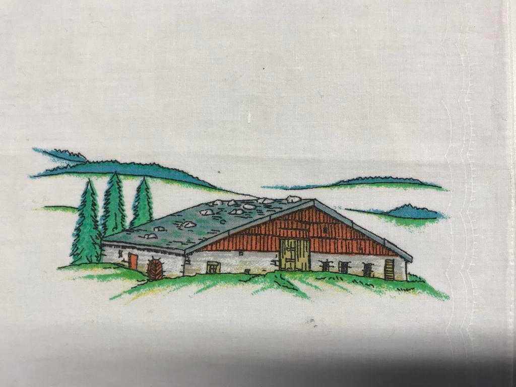 Shell Zwitserland vintage zakdoeken met chalet motief, Verzenden, Zo goed als nieuw