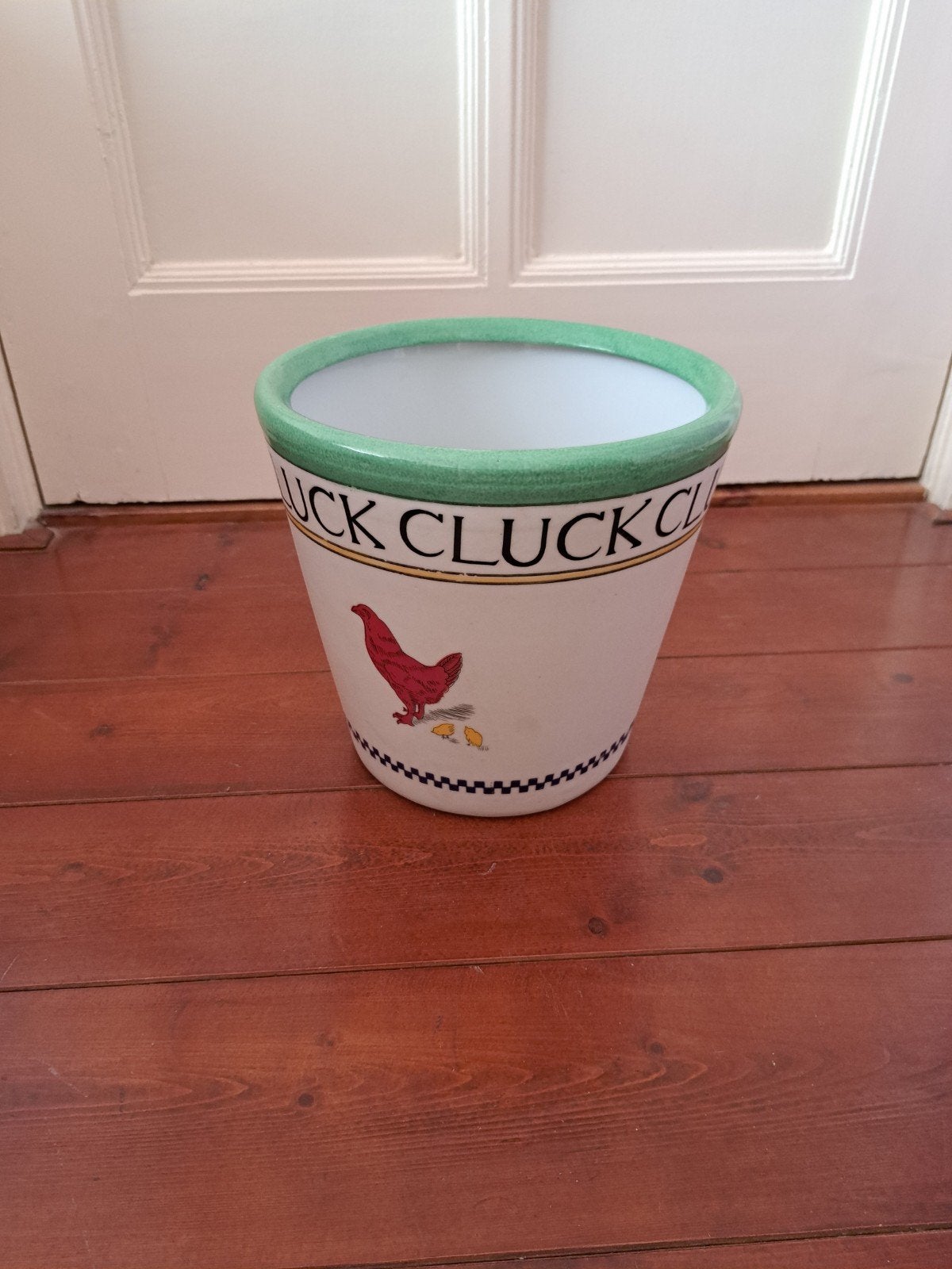 Leuke bloempot met kip en kuikens - Cluck Cluck Cluck, Ophalen, Gebruikt, Aardewerk, Binnen