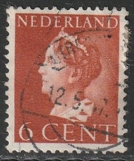 Nederland 1940 333 Wilhelmina 6c, Gest Utrecht, Postzegels en Munten, Postzegels | Nederland, Ophalen of Verzenden, T/m 1940, Gestempeld