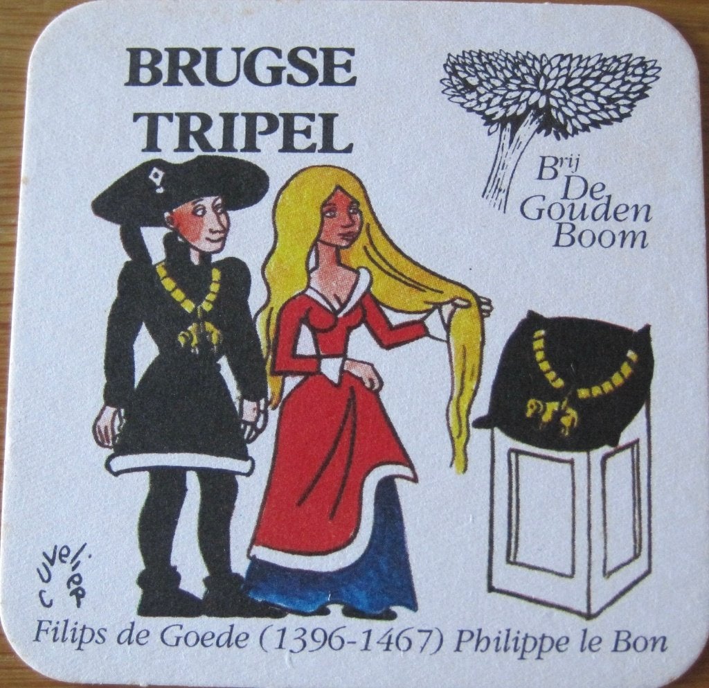 bierviltje van Brugse Tripel met Filips de Goede, Ophalen of Verzenden, Zo goed als nieuw, Viltje(s), Overige merken