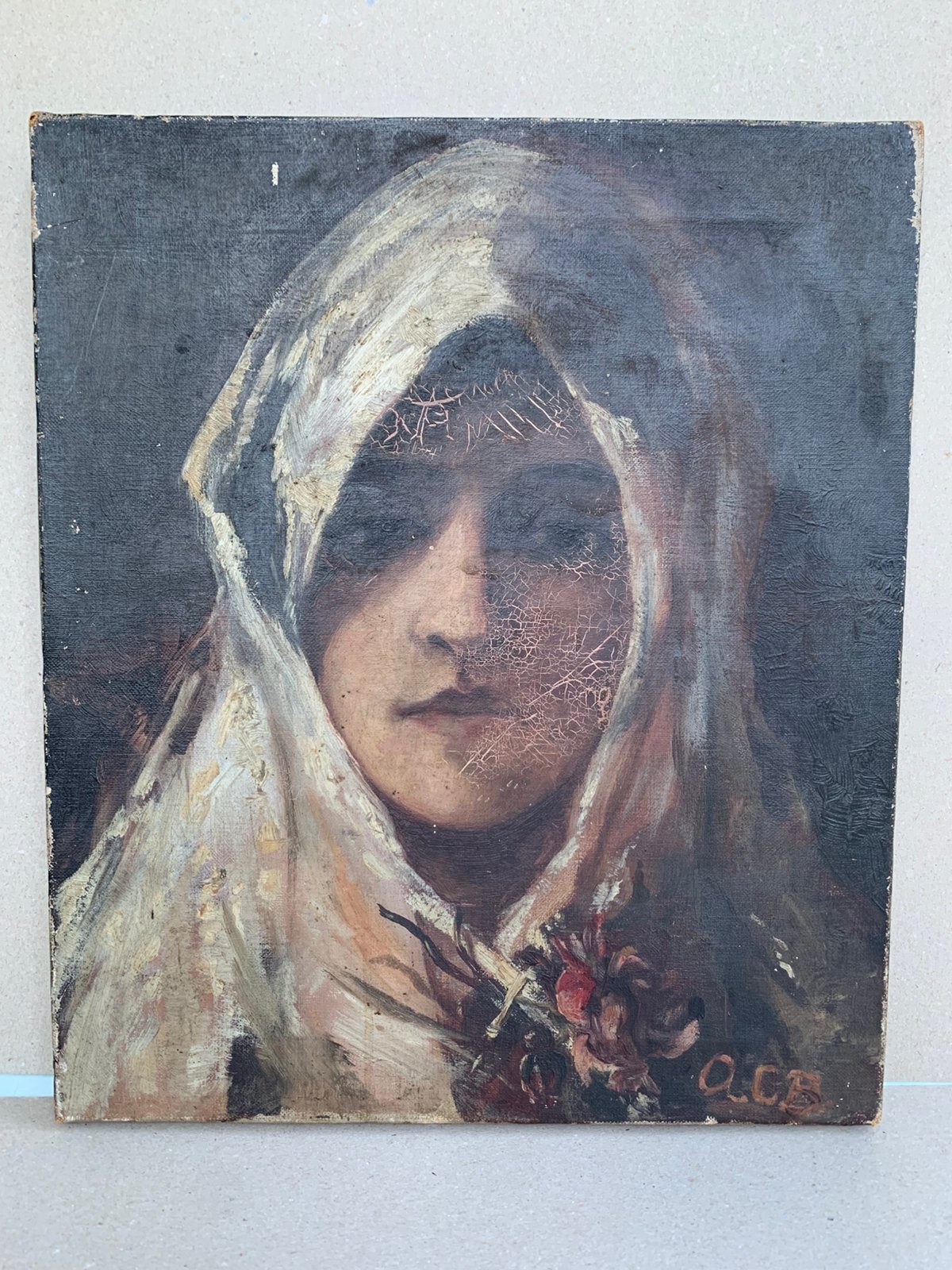 Olieverf op doek Espanita van Nan C Briggs 1892, Ophalen of Verzenden
