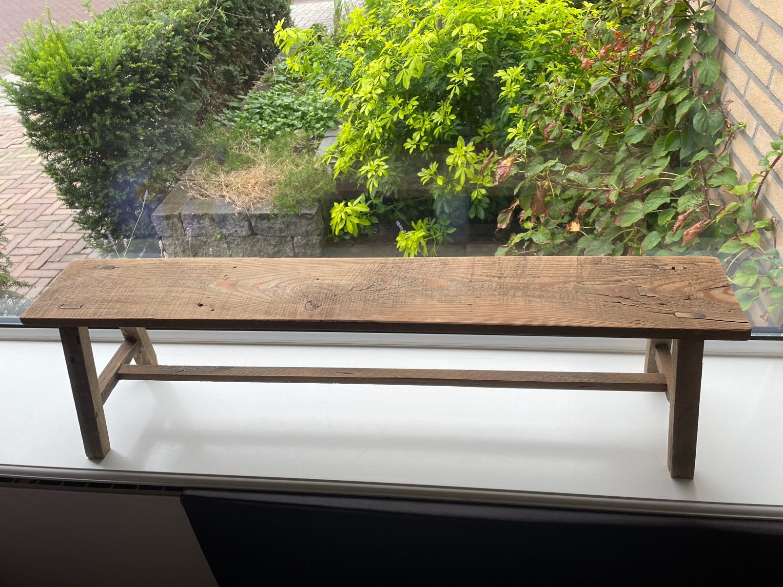 Houten decoratie bankje, Ophalen, Zo goed als nieuw, Hout