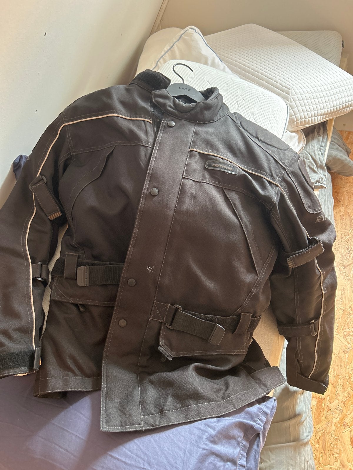 Motorjas textiel zwart - Spool maat l, Ophalen, Tweedehands, Heren, Jas | textiel