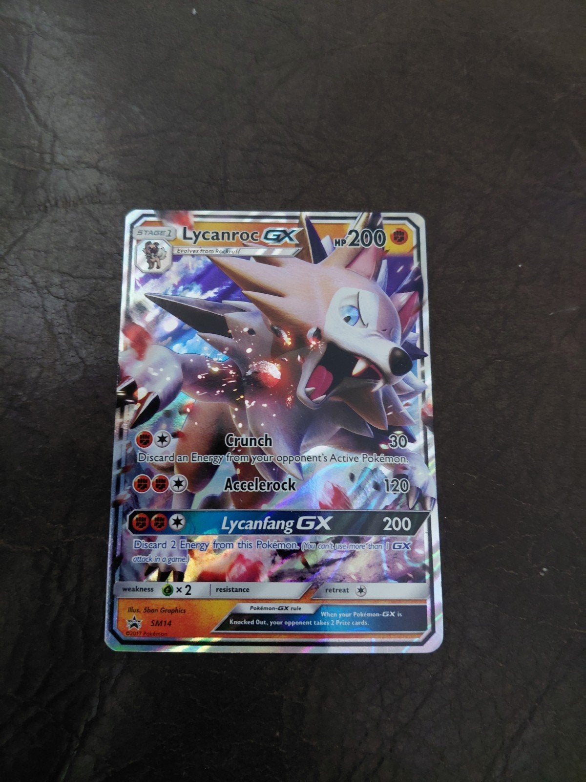 Pokémon Kaart Lycanroc GX SM14 - Foil, Ophalen of Verzenden, Gebruikt, Losse kaart, Foil