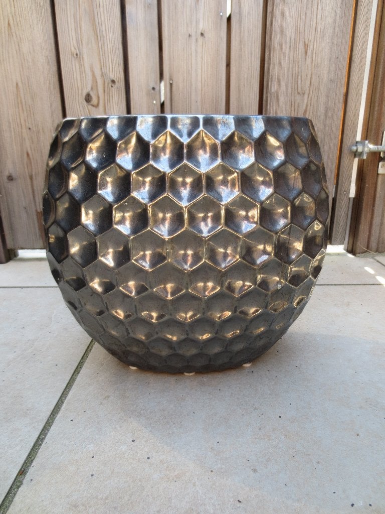 Bloempot  beau bronze, Tuin en Terras, Bloempotten, 25 tot 40 cm, Binnen, Ophalen of Verzenden, Zo goed als nieuw