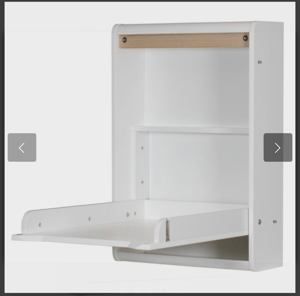 Foto 6 van Wandcommode opklapbaar wit met houten accent