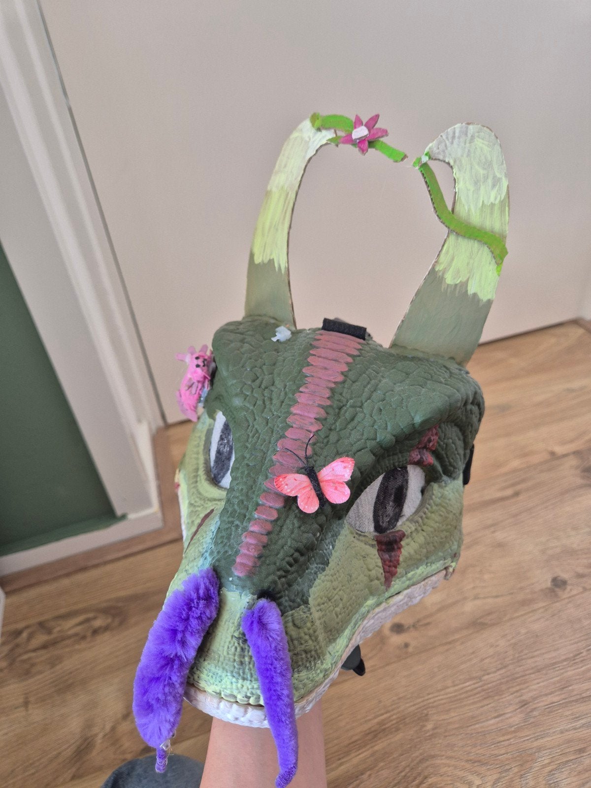 Gepersonaliseerd dinosaurusmasker - Handgemaakt, Hobby en Vrije tijd, Knutselen, Ophalen, Gebruikt, Handgemaakt, Dieren