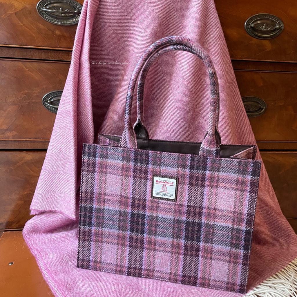 Schotse Harris Tweed Tote bag Burgundy Pink, Sieraden, Tassen en Uiterlijk, Tassen | Damestassen, Westdijk 41 3241 GT Middelharnis