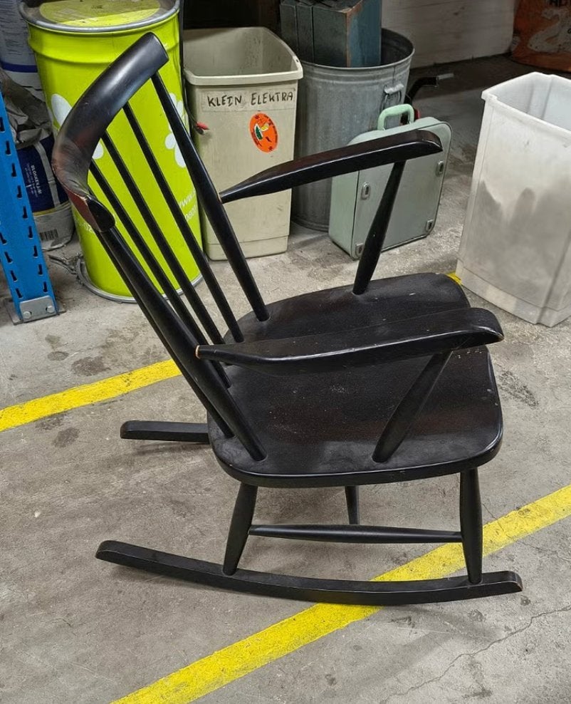 Windsor schommelstoel, Ophalen, Gebruikt, ., Zwart