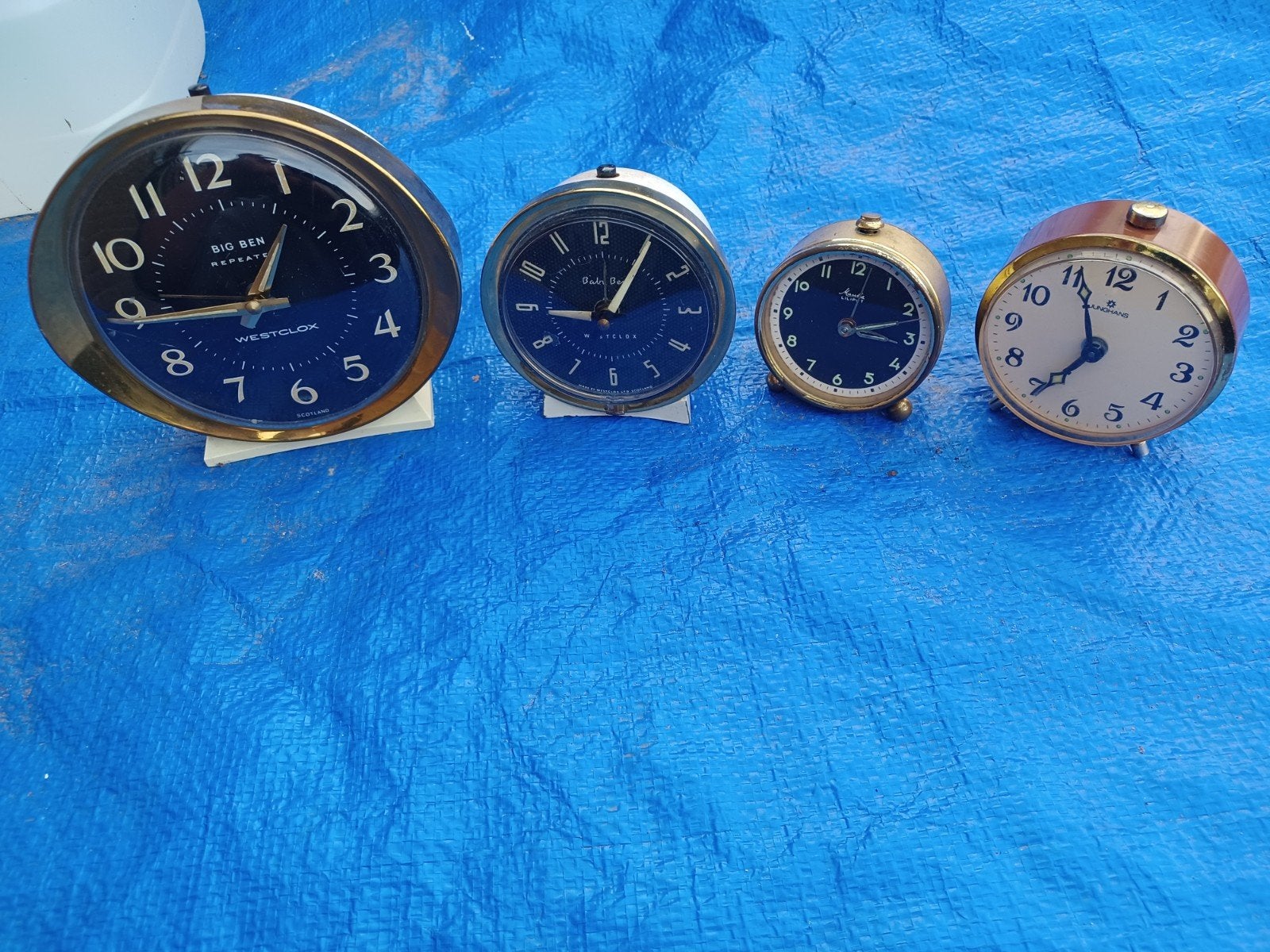 Set van 4 Vintage Wekkers - Westclox Big Ben en meer, Antiek en Kunst, Ophalen