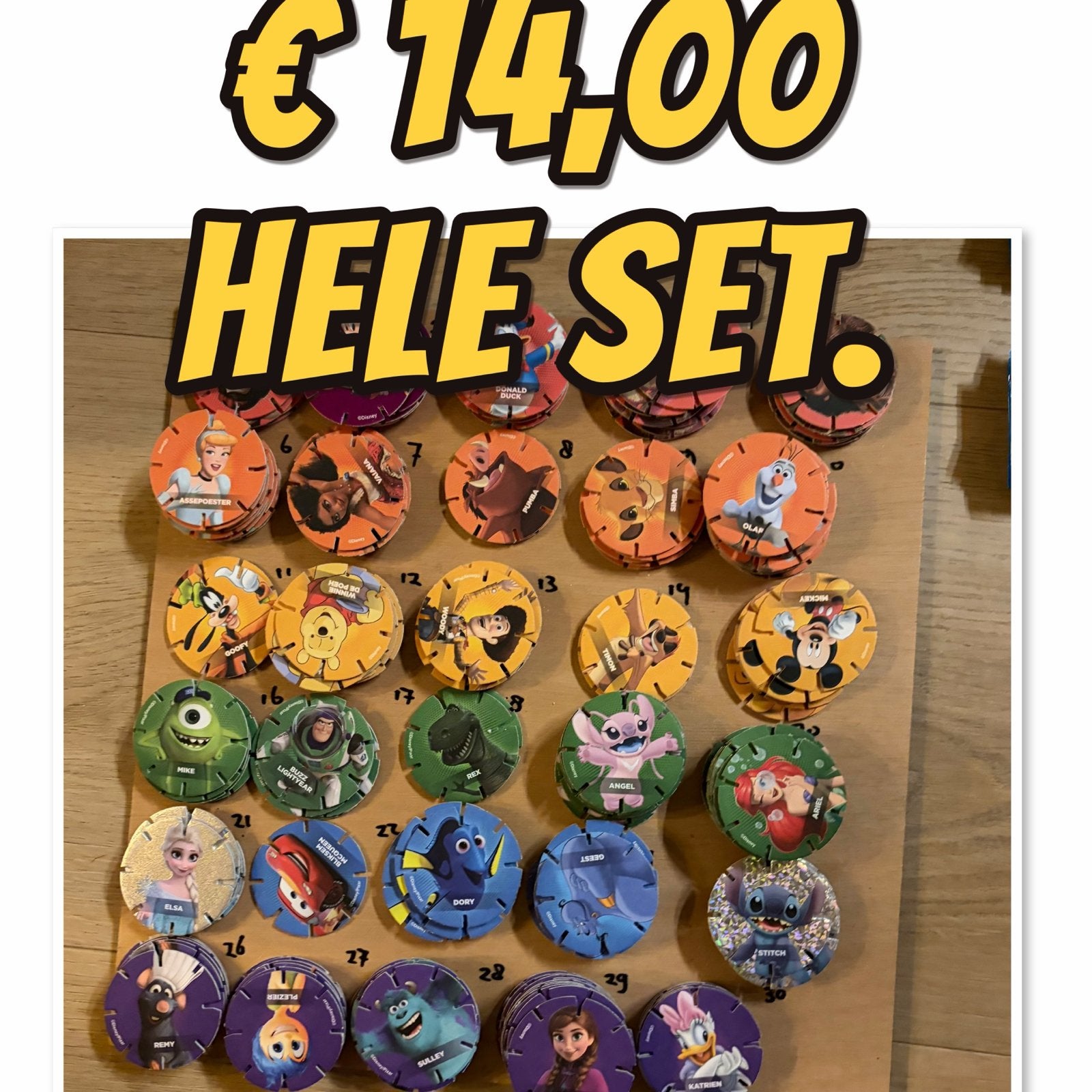 Complete set Disney Diskeys, Ophalen of Verzenden, Overige figuren, Gebruikt, Overige typen