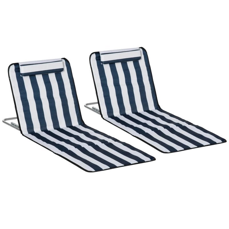 2-delige strandmatten met verstelbare rugleuning NIEUW, Nieuw, Ophalen of Verzenden, A, Campingstoel