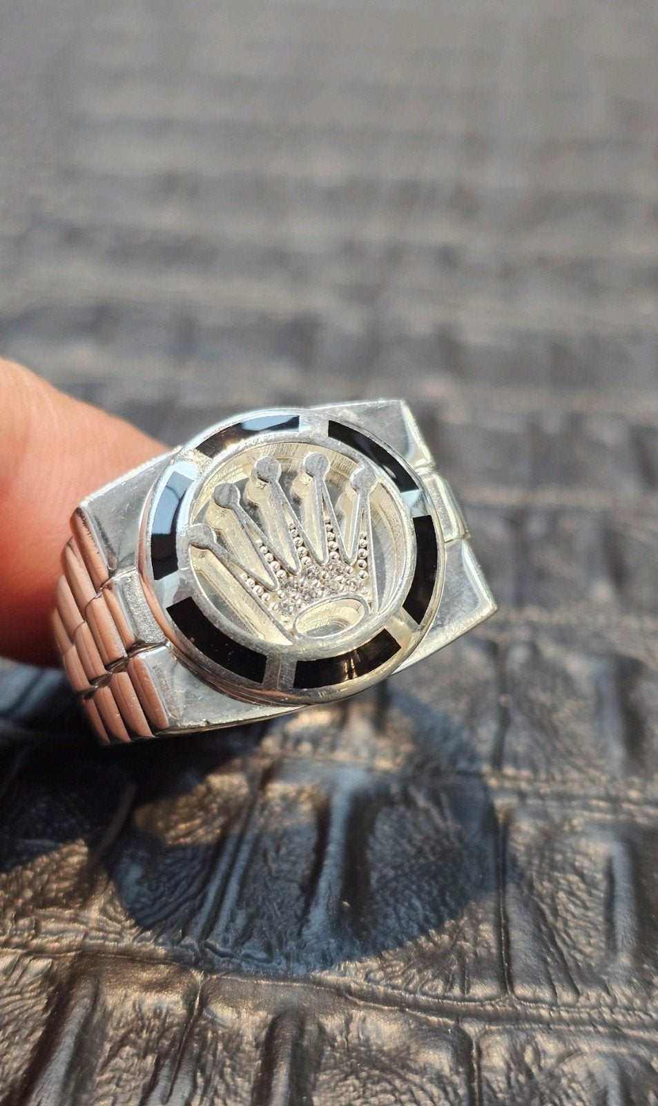 Prachtige Kroon zilver ring