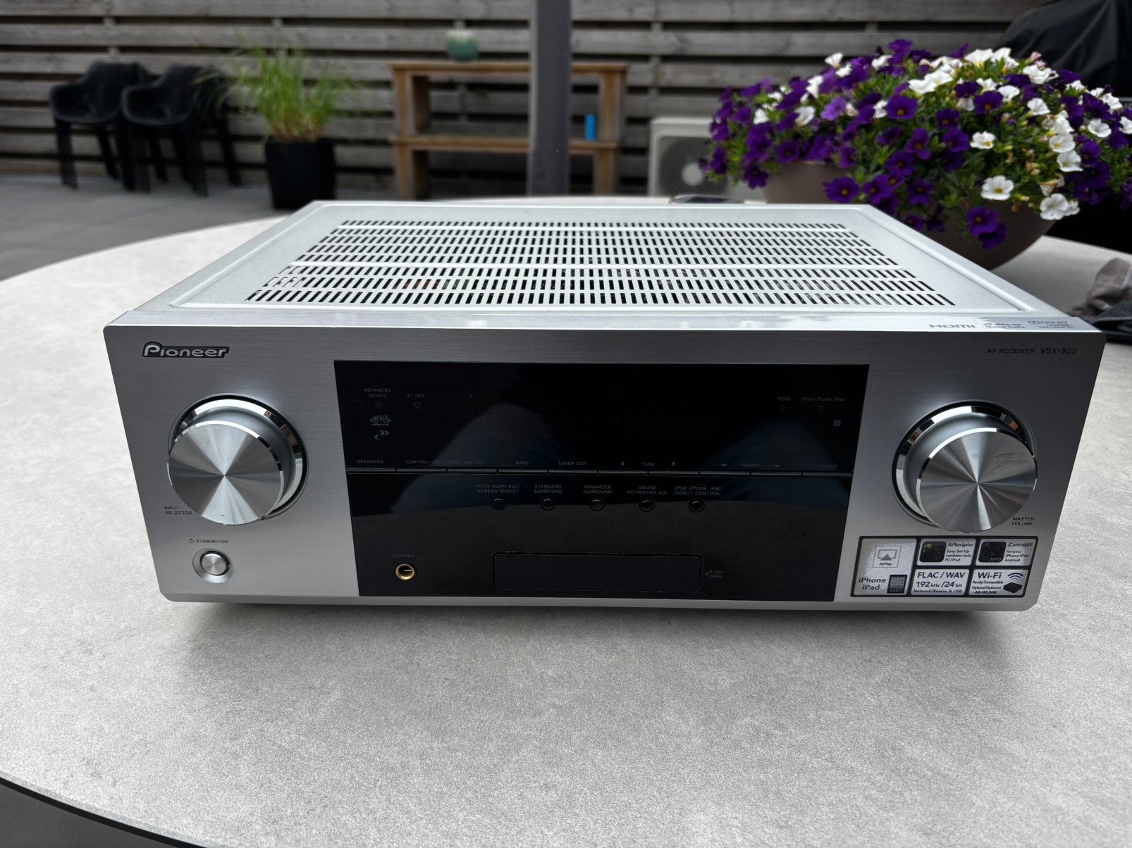 Pioneer VSX 922 Zilver 7.2 Surroundreceiver, Ophalen, Zo goed als nieuw, Pioneer, 120 watt of meer