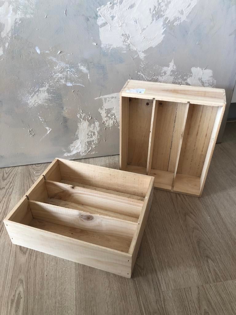 2x Houten wijnrek voor 3 flessen - Multifunctioneel, Huis en Inrichting, Woonaccessoires | Wijnrekken, Ophalen, Gebruikt, Minder dan 5 flessen