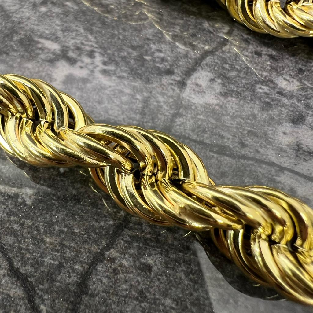 14k gouden ketting rope chain schakel dik model, Ophalen of Verzenden, Nieuw, Goud