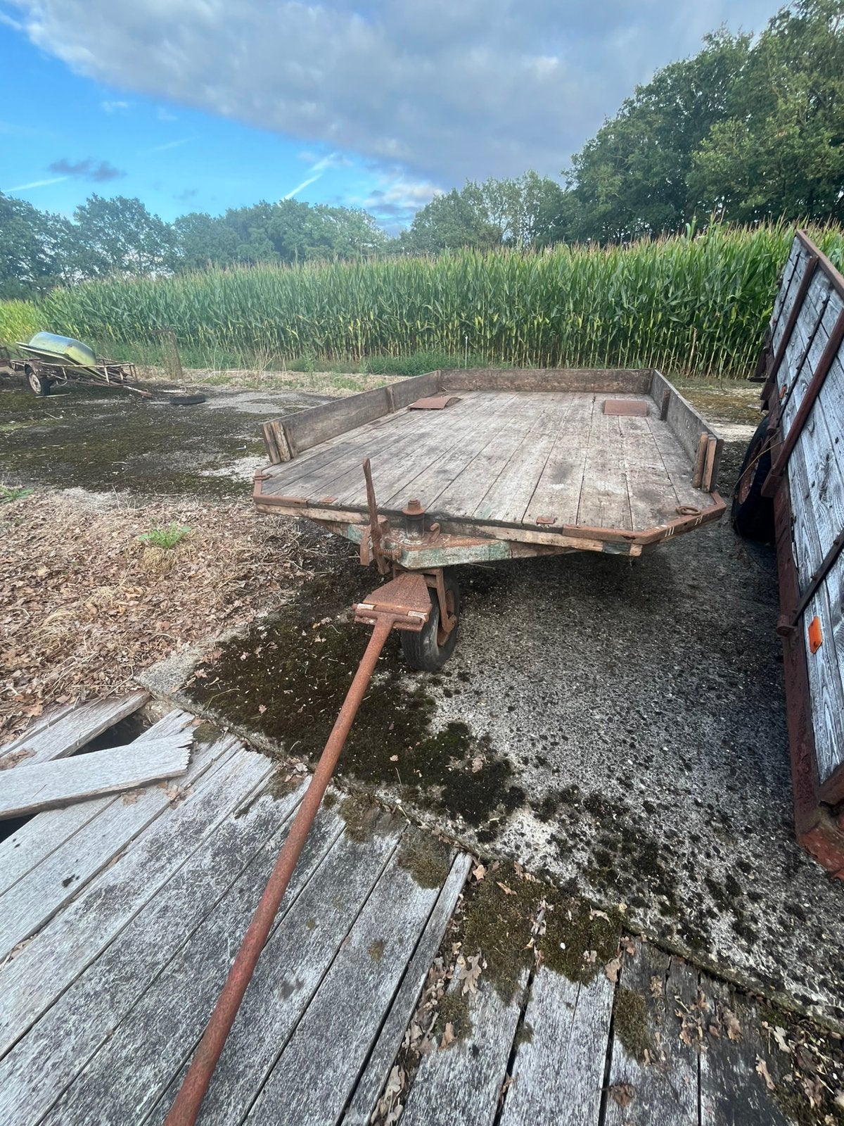 Oude landbouwwagen, Ophalen, Gebruikt