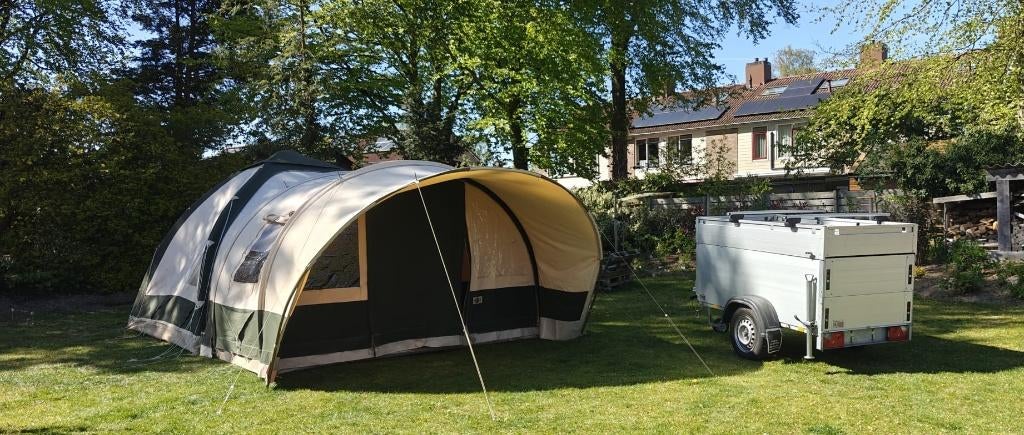 Oppomptent Wilderness + bagagewagen Anssems, Caravans en Kamperen, Tenten, Ophalen, Zo goed als nieuw, Tot en met 4