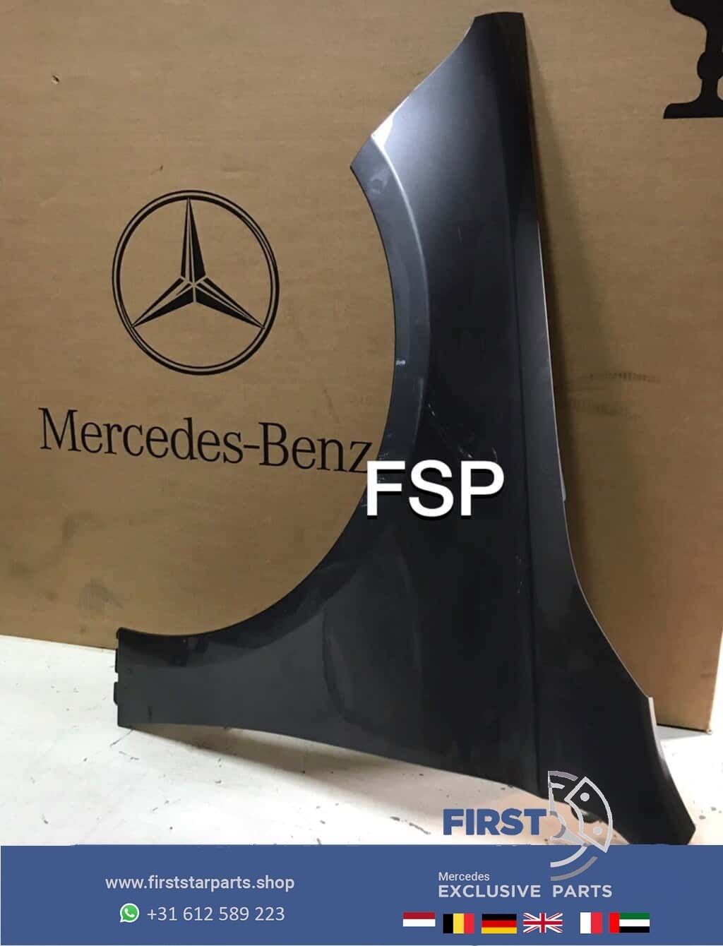 W177 Zijscherm Mercedes A Klasse Voorscherm links 2019 grijs, Gebruikt, -, Links, Ophalen of Verzenden