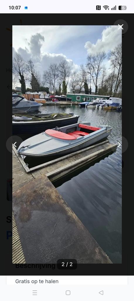 Speedboot zonder motor - 4 personen, Watersport en Boten, Ophalen