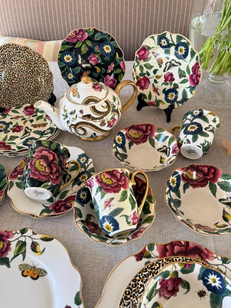 Spode Creatures of Curiostity 12 pers nieuw servies + dozen, Ophalen, Verzilverd, Nieuw, Porselein