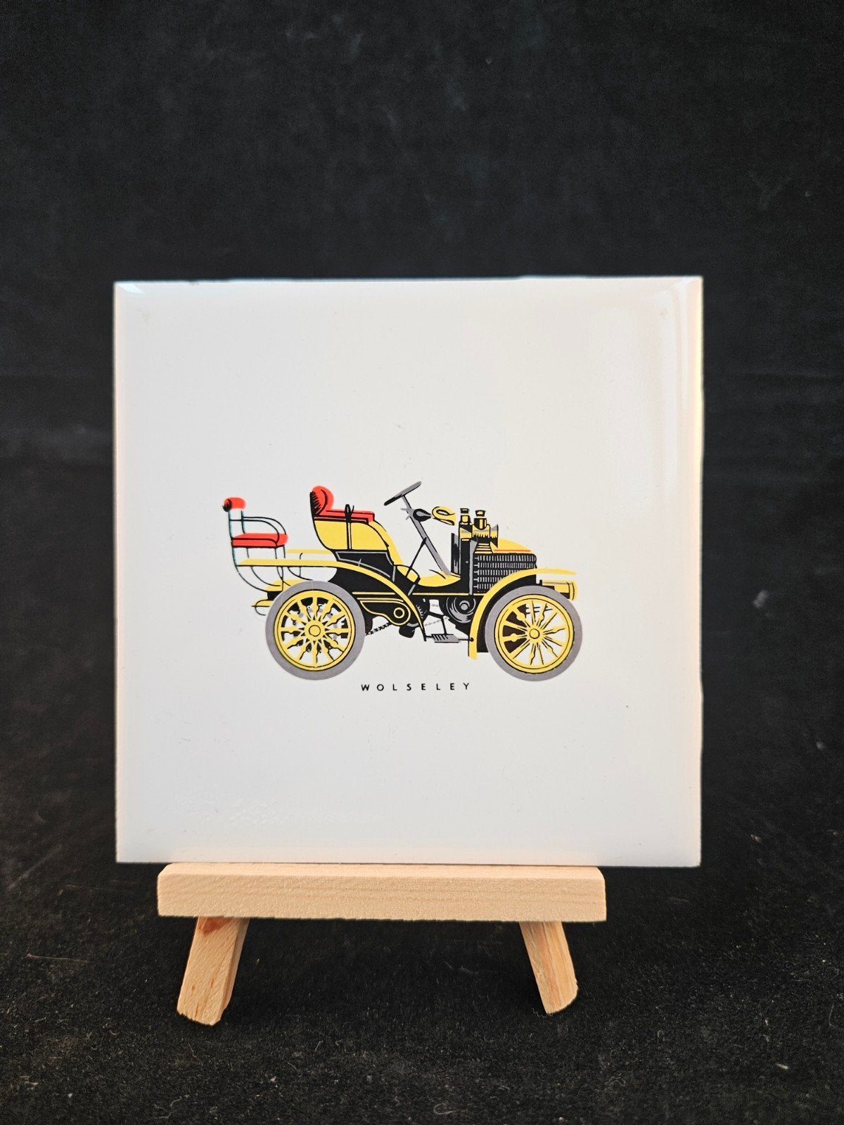 Vintage H&R Johnson Keramische Tegel - Antieke Wolseley Auto, Ophalen of Verzenden