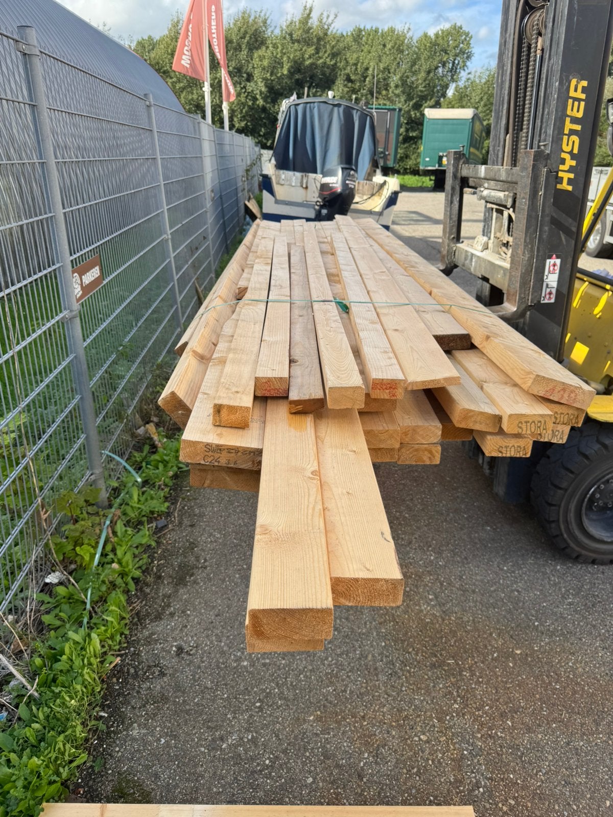 Restant pakje hout lengtes 360 en 420, Ophalen, Zo goed als nieuw, 250 cm of meer, Balken