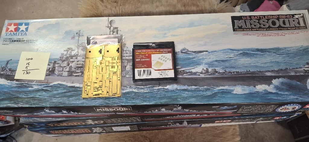 Tamiya Missouri + detailsets 1/350, Hobby en Vrije tijd, Modelbouw | Boten en Schepen, Ophalen of Verzenden, Zo goed als nieuw