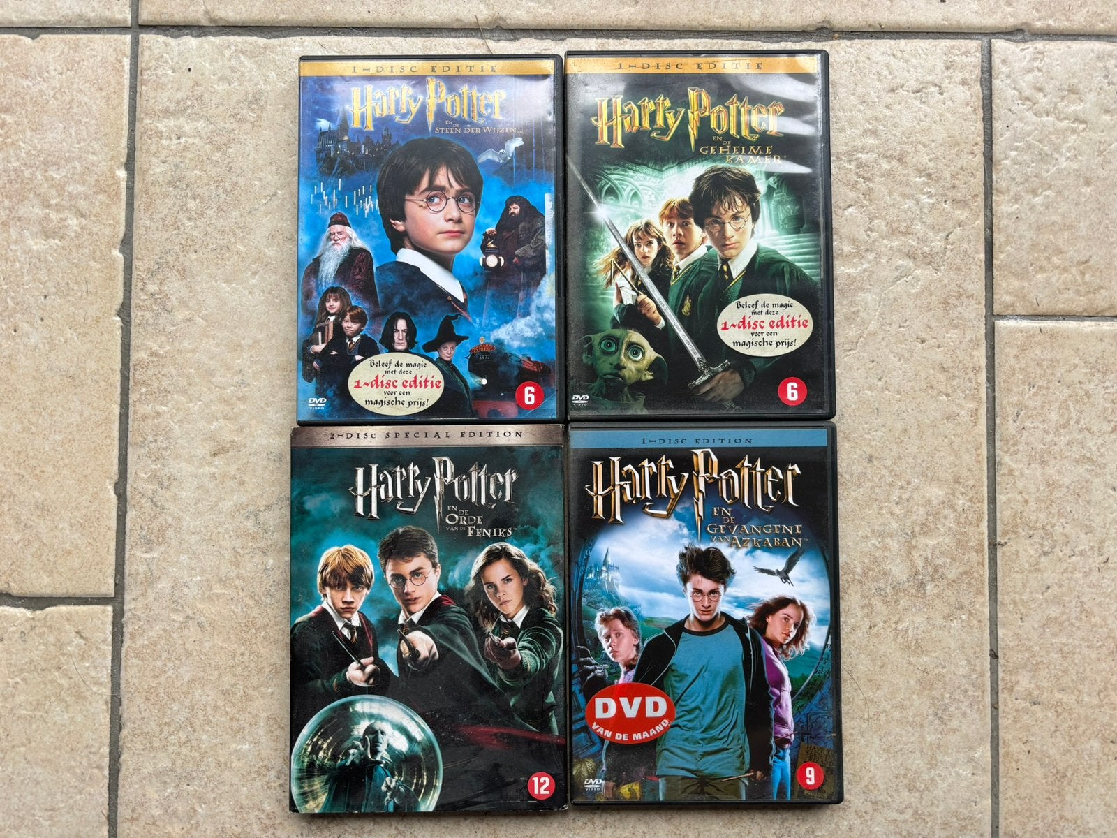 4 stuks Harry Potter DVD, Vanaf 12 jaar, Ophalen of Verzenden, Zo goed als nieuw