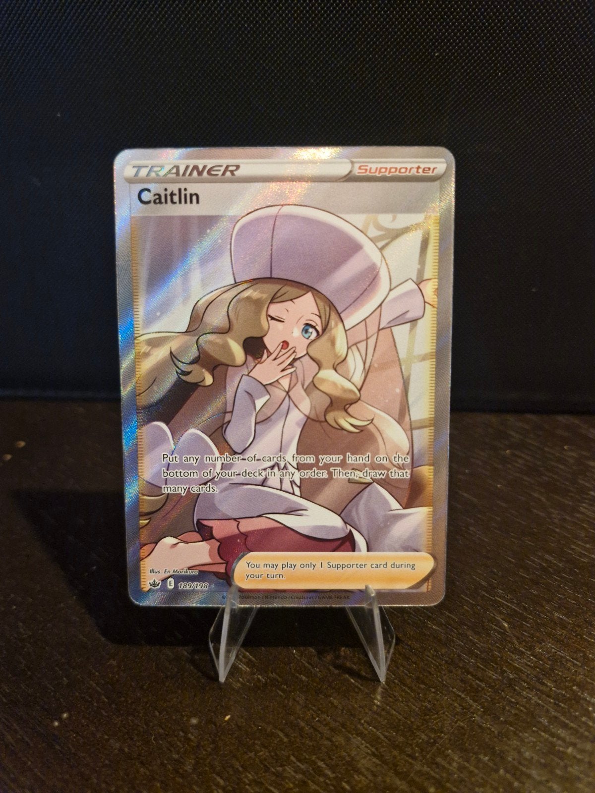 Caitlin Trainer Full Art Pokémon Kaart 189/198, Ophalen of Verzenden, Zo goed als nieuw, Losse kaart, Foil
