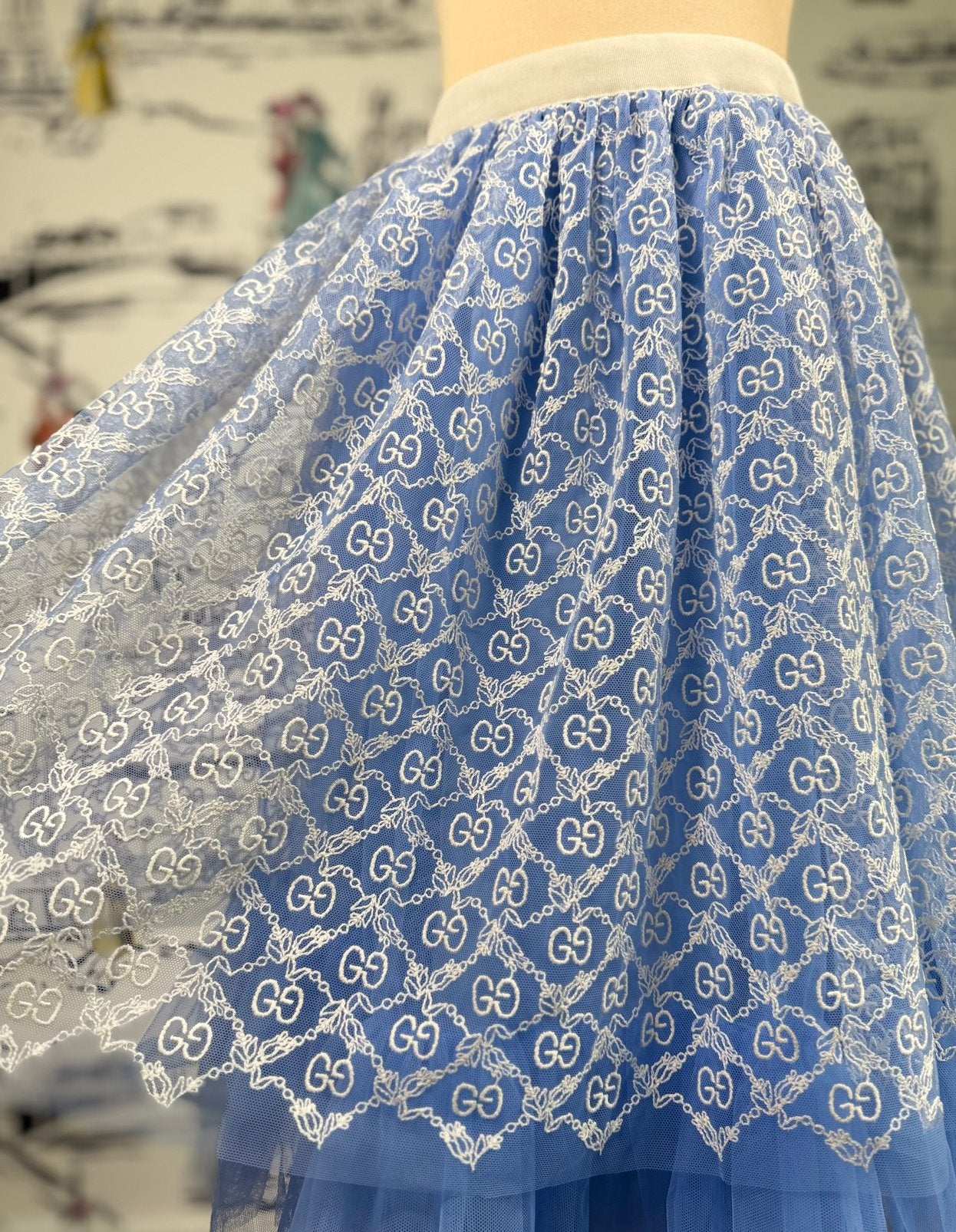 Gucci GG Garland tule rok maat 10 (750 euro), Meisje, Gucci EU, Zo goed als nieuw, Jurk of Rok