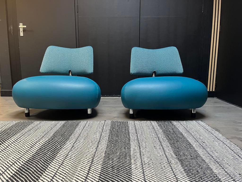 Leolux Pallone leder ploegstof, Huis en Inrichting, Fauteuils, 75 tot 100 cm, Ophalen of Verzenden, Zo goed als nieuw, 75 tot 100 cm