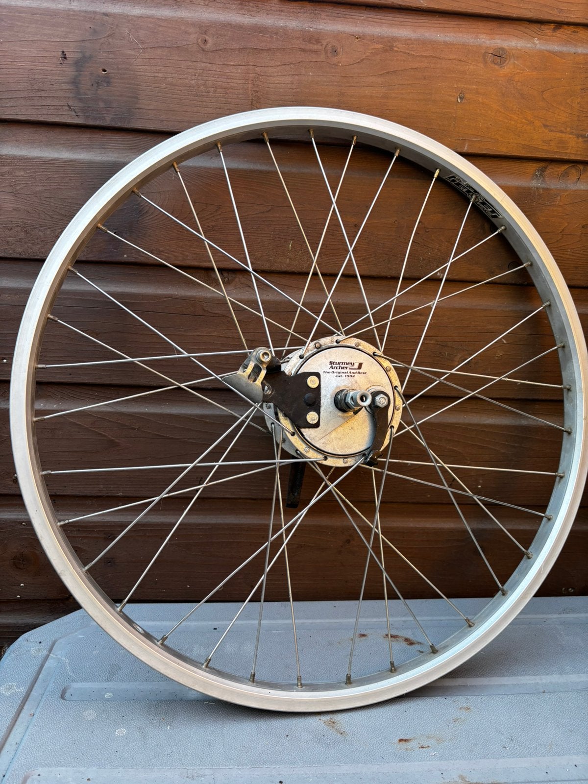 Bakfiets achter velg band wiel 26” 5 versnel sturmey archer, Ophalen, Gebruikt, Band, Bakfiets