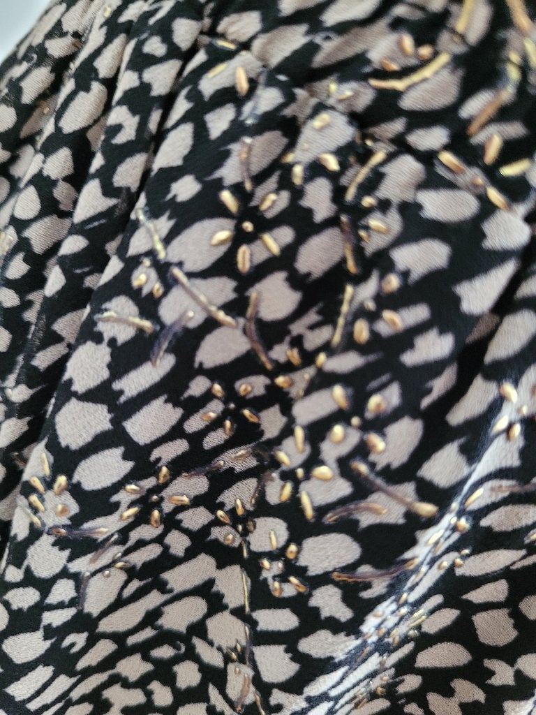 FLAMANT ROSE rok met gouden bloemetjes maat S nieuw, Kleding | Dames, Nieuw, Ophalen of Verzenden, Maat 36 (S), Onder de knie