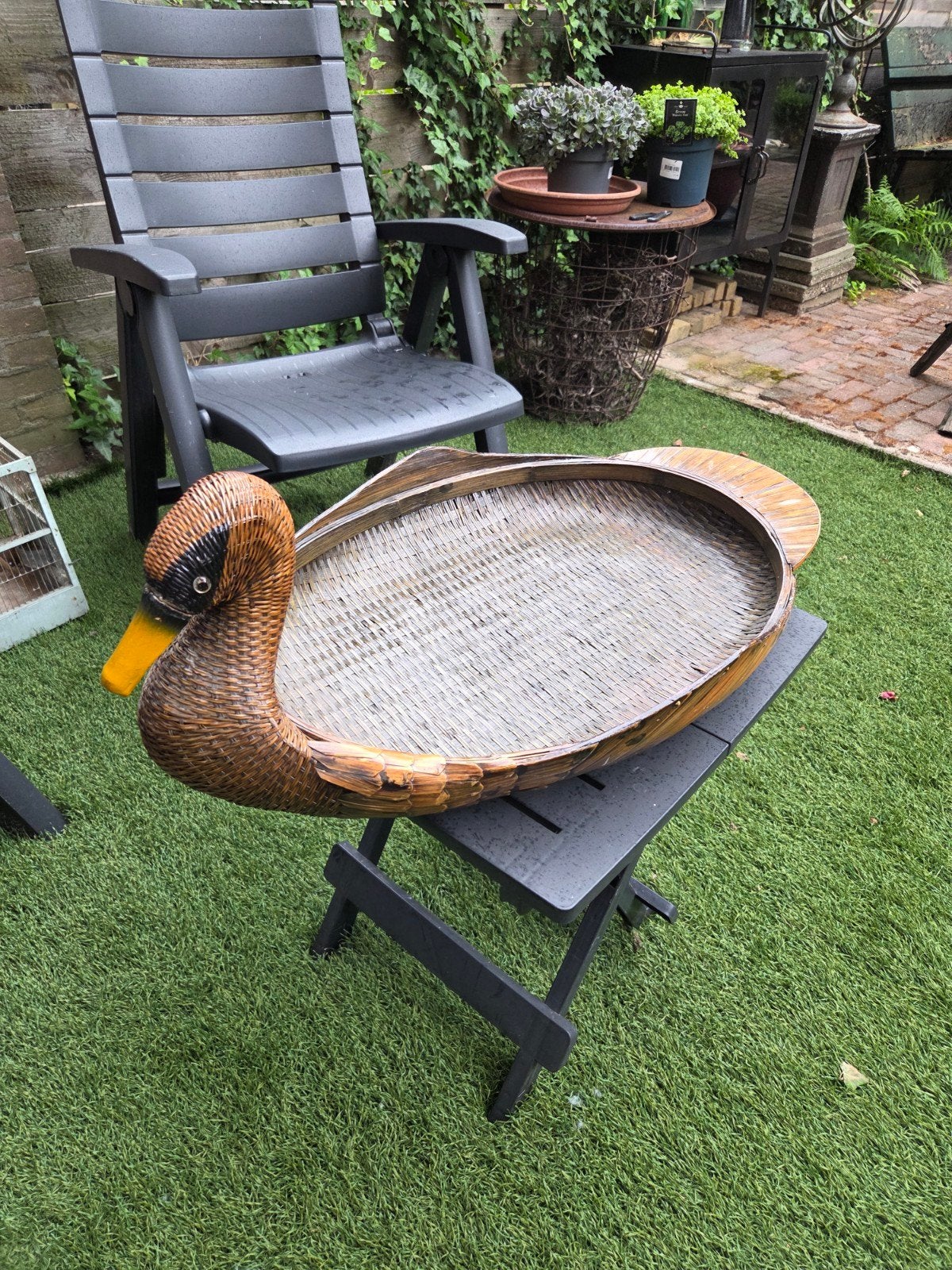 vintage rotan dienblad / serveerblad., Verzamelen, Ophalen of Verzenden, Huis en Inrichting