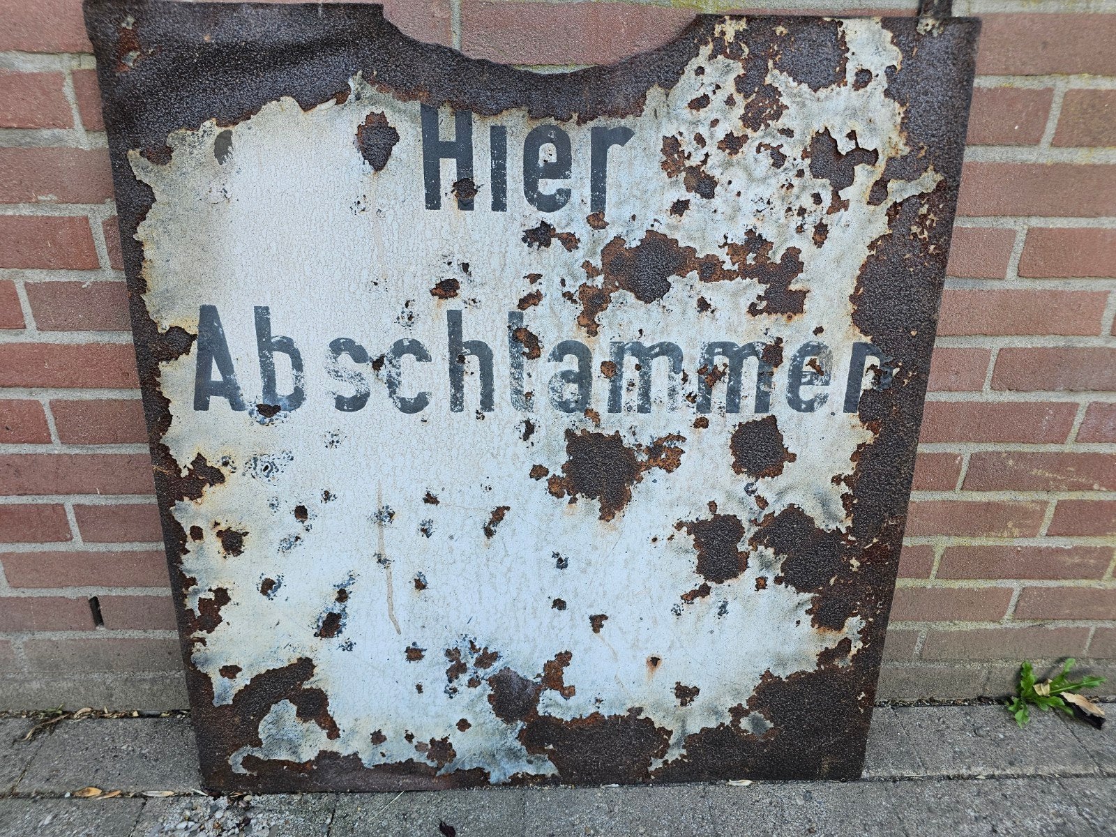Zeldzaam DB spoorwegen emaille bord - Hier Abschlammer, Ophalen of Verzenden