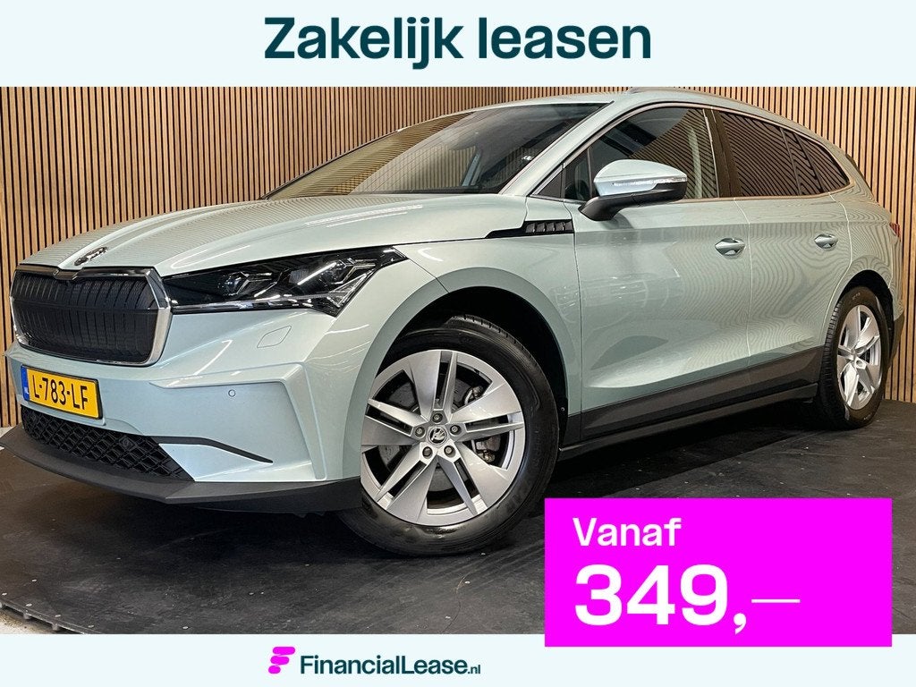 Skoda Enyaq iV 80|88% SOH|GROTE ACCU|ACC|1/2 LEDER|STUURVERW, Automatische klimaatregeling, Achterwielaandrijving, Gebruikt, Zwart