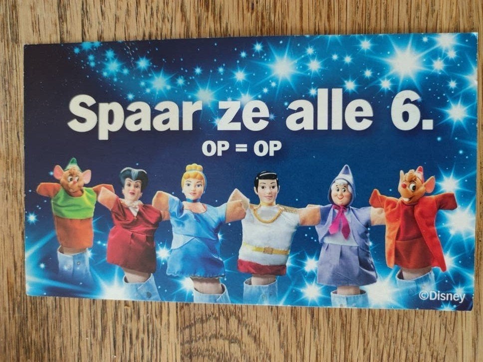 Disney poppenkast poppen serie Assepoester,, Ophalen of Verzenden, Assepoester of Belle, Nieuw, Papier, Kaart of Schrift