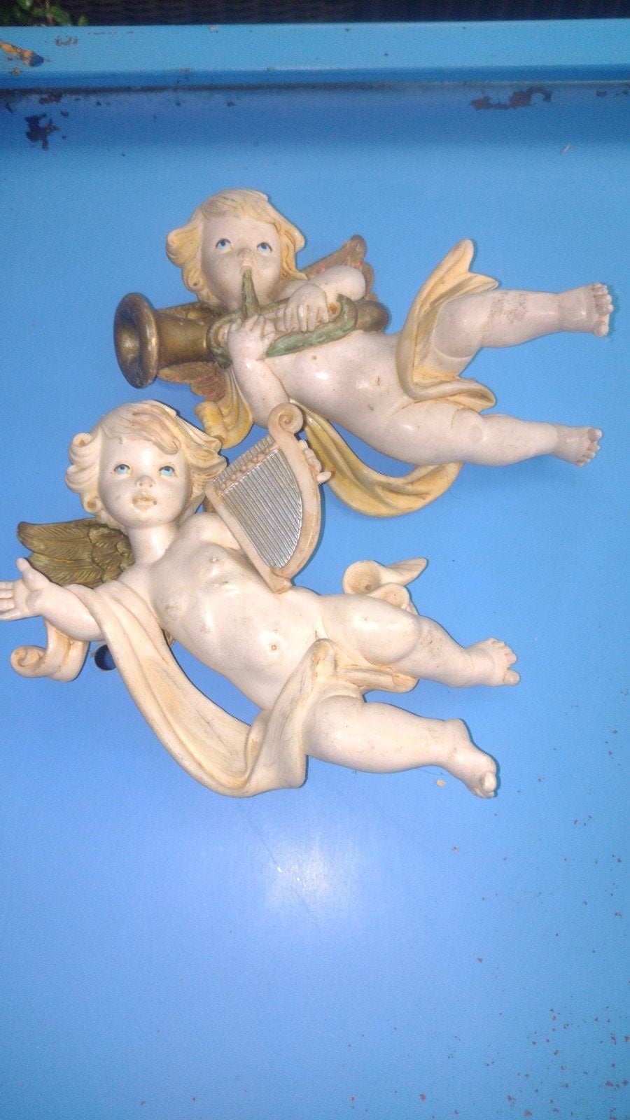 vintage engelen 20 cm groot, Ophalen of Verzenden, Gebruikt, Beeld(je)