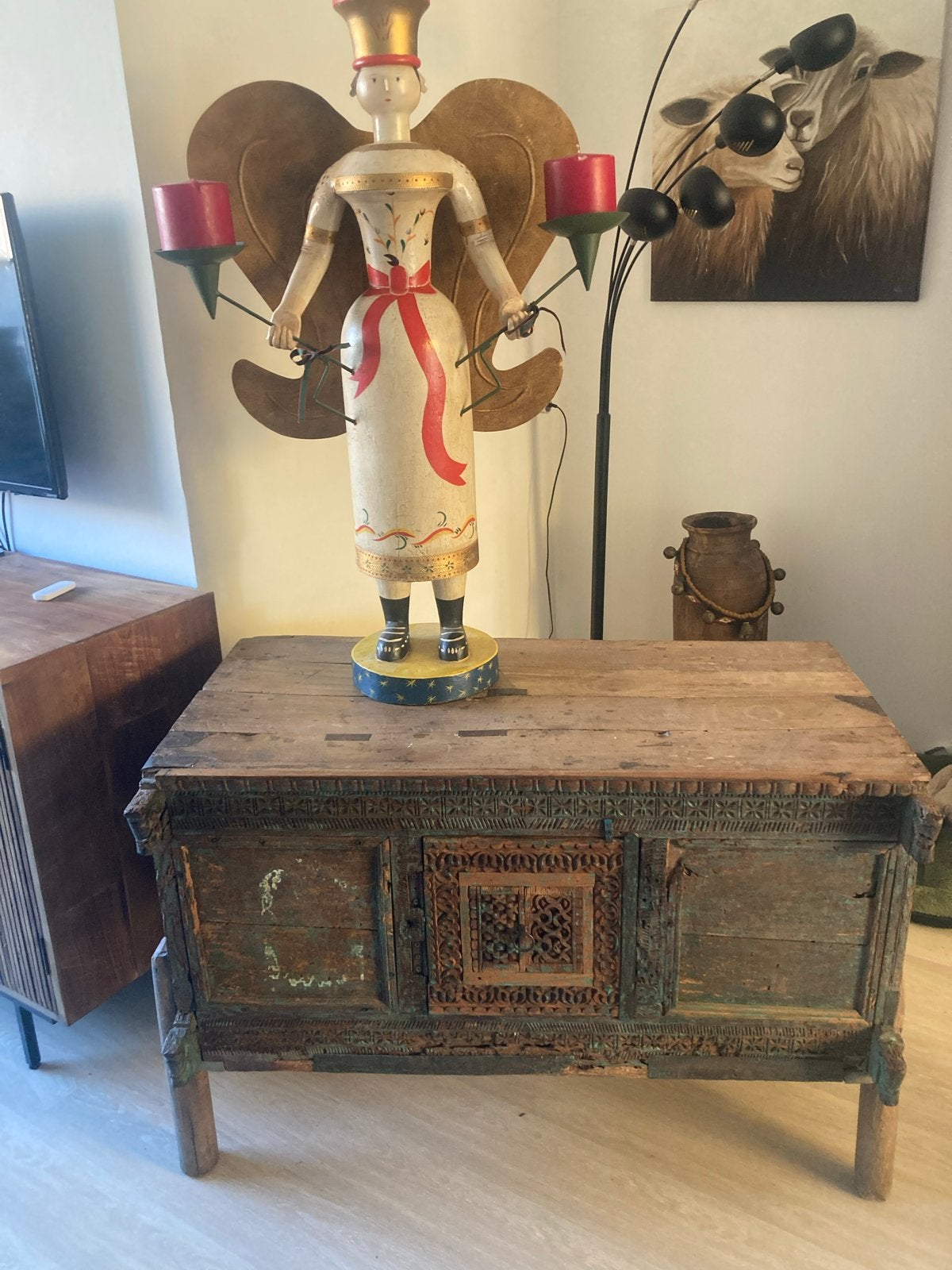 Antieke Damachya Bruidskastje uit India, Ophalen of Verzenden