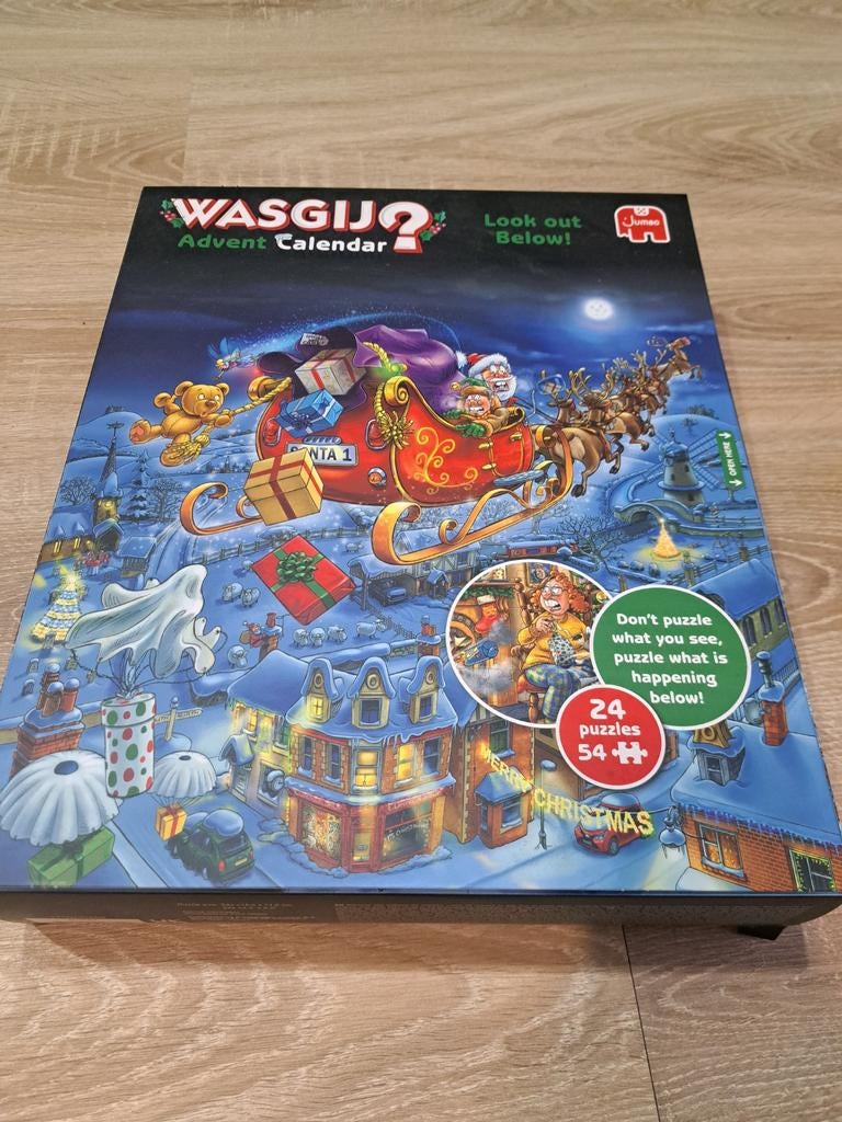 WASGIJ? Advent Kalender - 24 puzzels van 54 stukjes, Ophalen of Verzenden, Minder dan 500 stukjes, Zo goed als nieuw, Legpuzzel