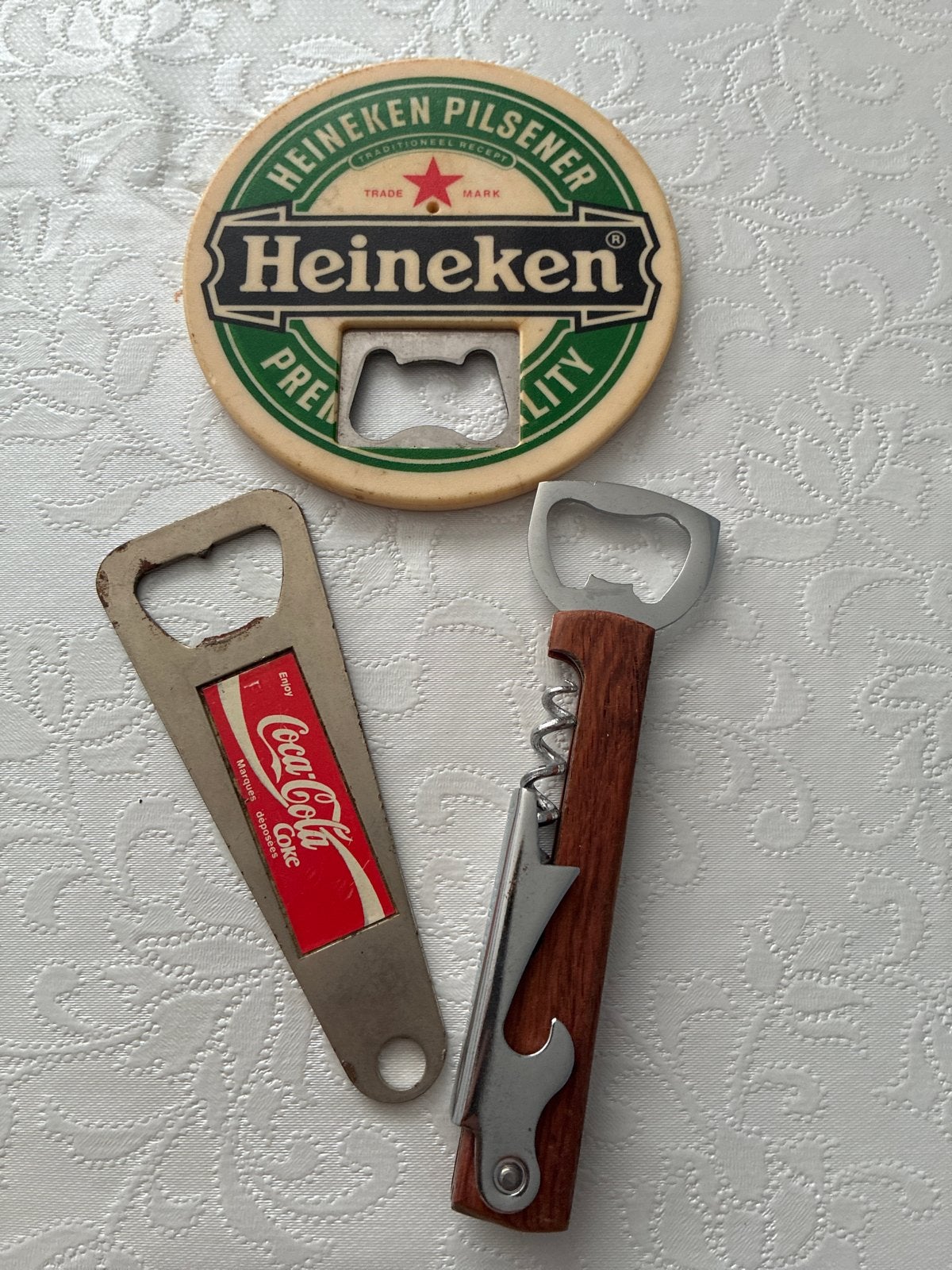 Set van 3 Flessenopeners: Heineken, Coca-Cola & Kurkentrekke, Ophalen of Verzenden, Gebruikt